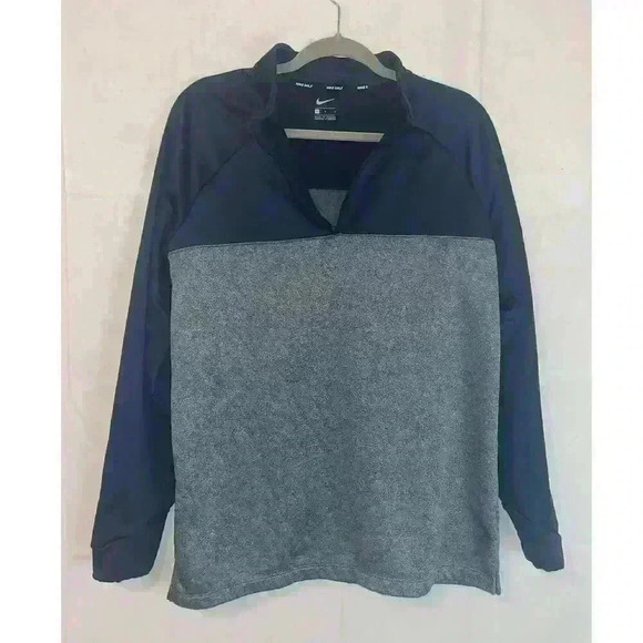 Nike Golf Men's Size L Therma Half-Zip Pullover Long Sleeve Blue & Gray - Picture 3 of 7